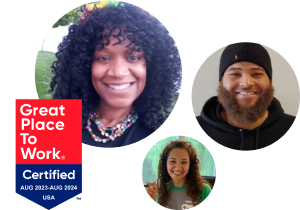 Billtrust employees with Great Place to Work Badge