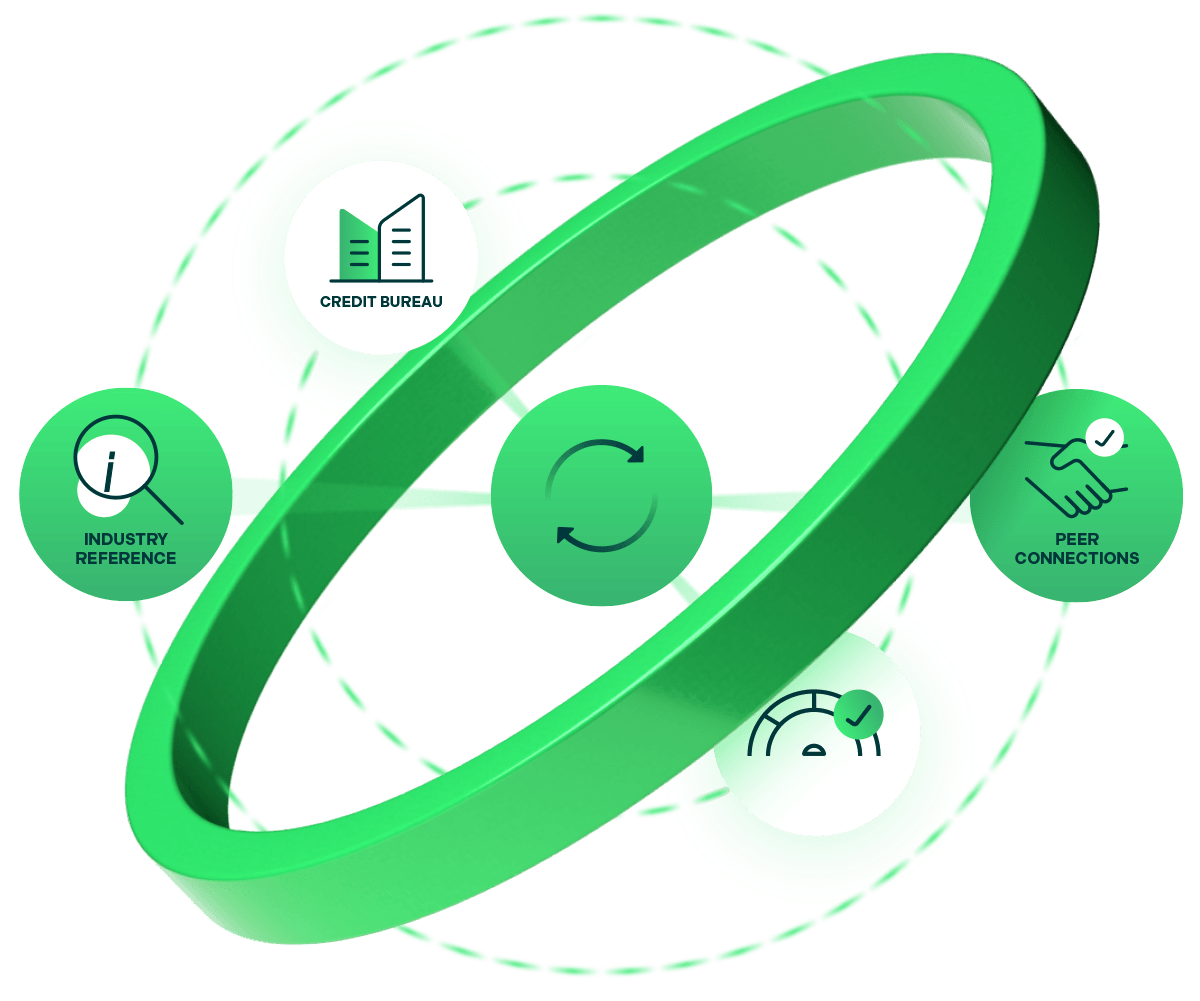 Graphic: Rings connecting different sources of credit information