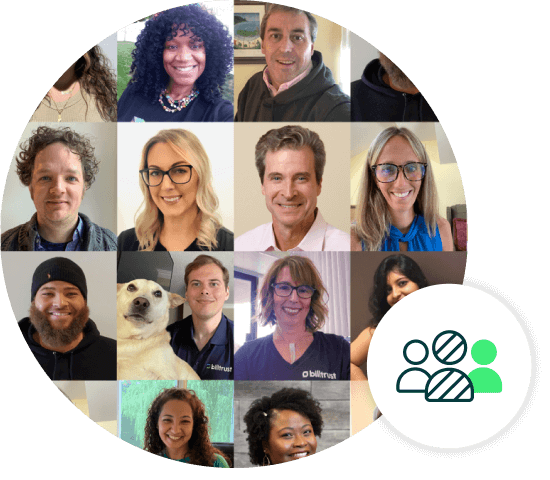 Images of Billtrust Employees with an accompanying diversity icon