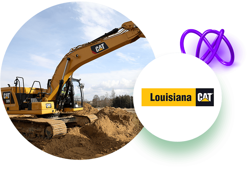 CAT heavy equipment with Louisiana CAT logo