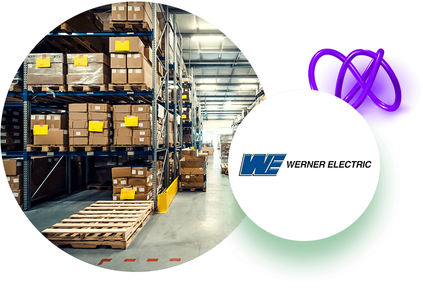 Warehouse with Werner Electric logo